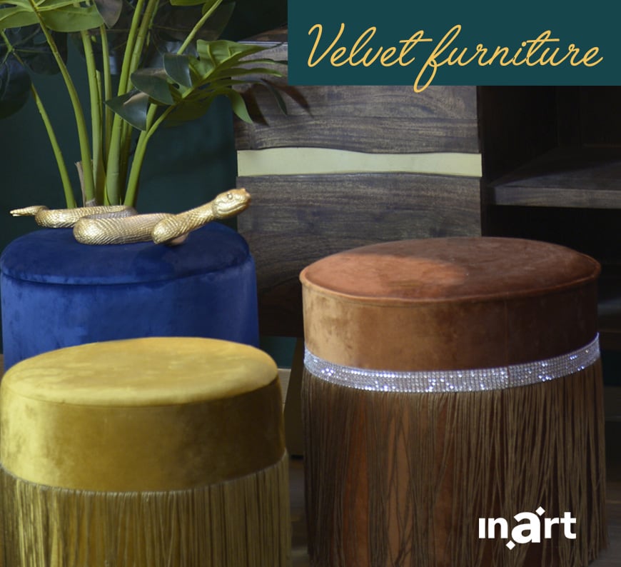 inart-Velvet furniture: bold colours